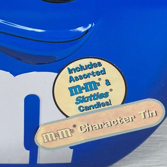 M&Ms Tin Collectible Lunchbox Style Blue Character Handle Metal Clasp - Picture 6 of 7